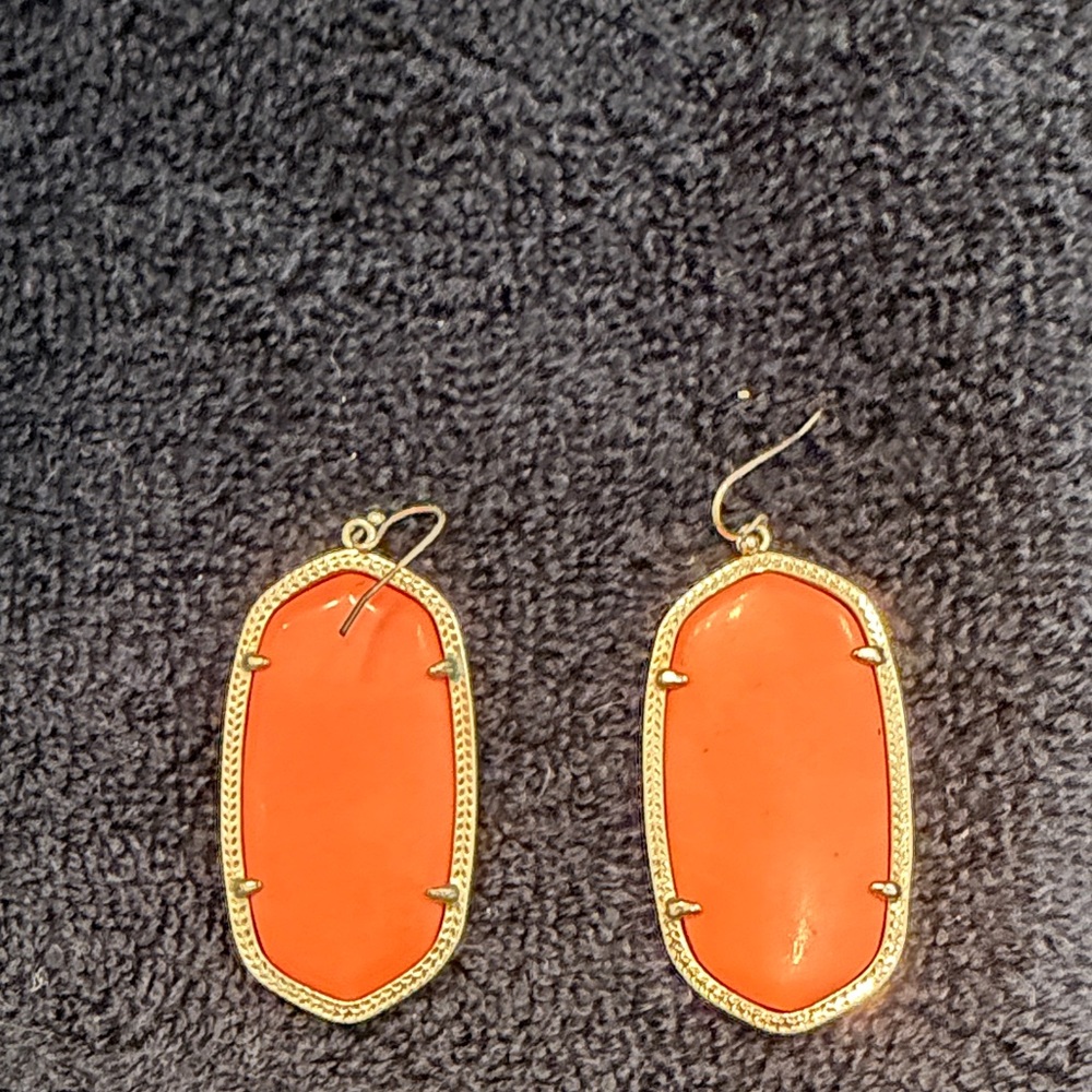 Kendra Scott Gold and Orange Earrings
